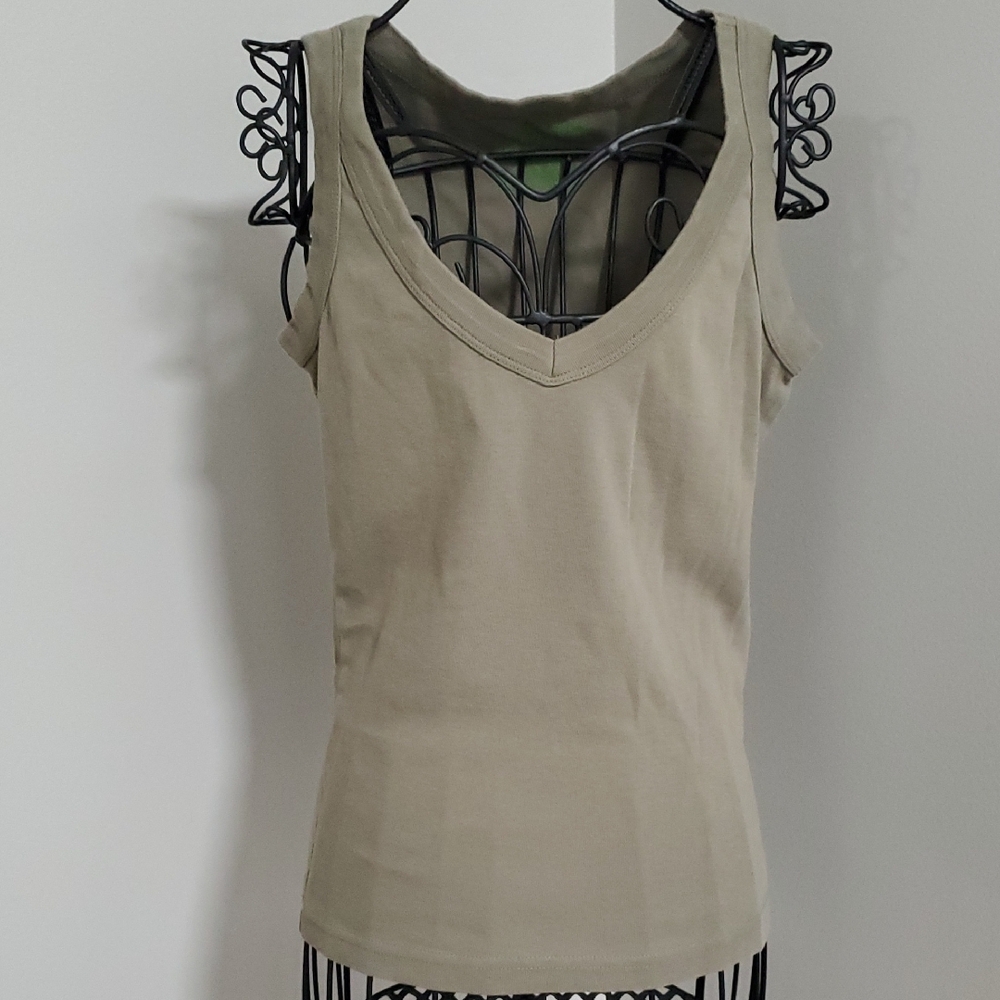 Olive Green Sleeveless Top